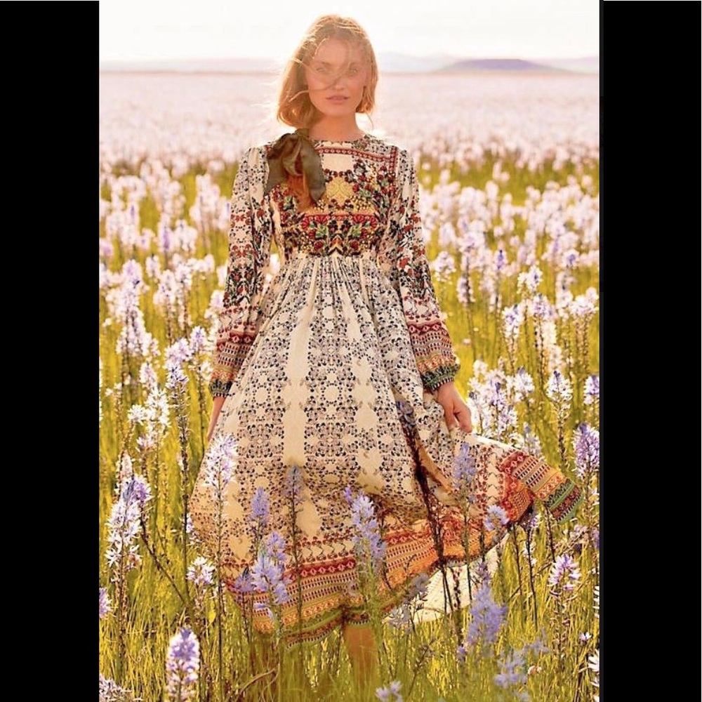 Anthropologie Bhanuni Floral Midi Dress